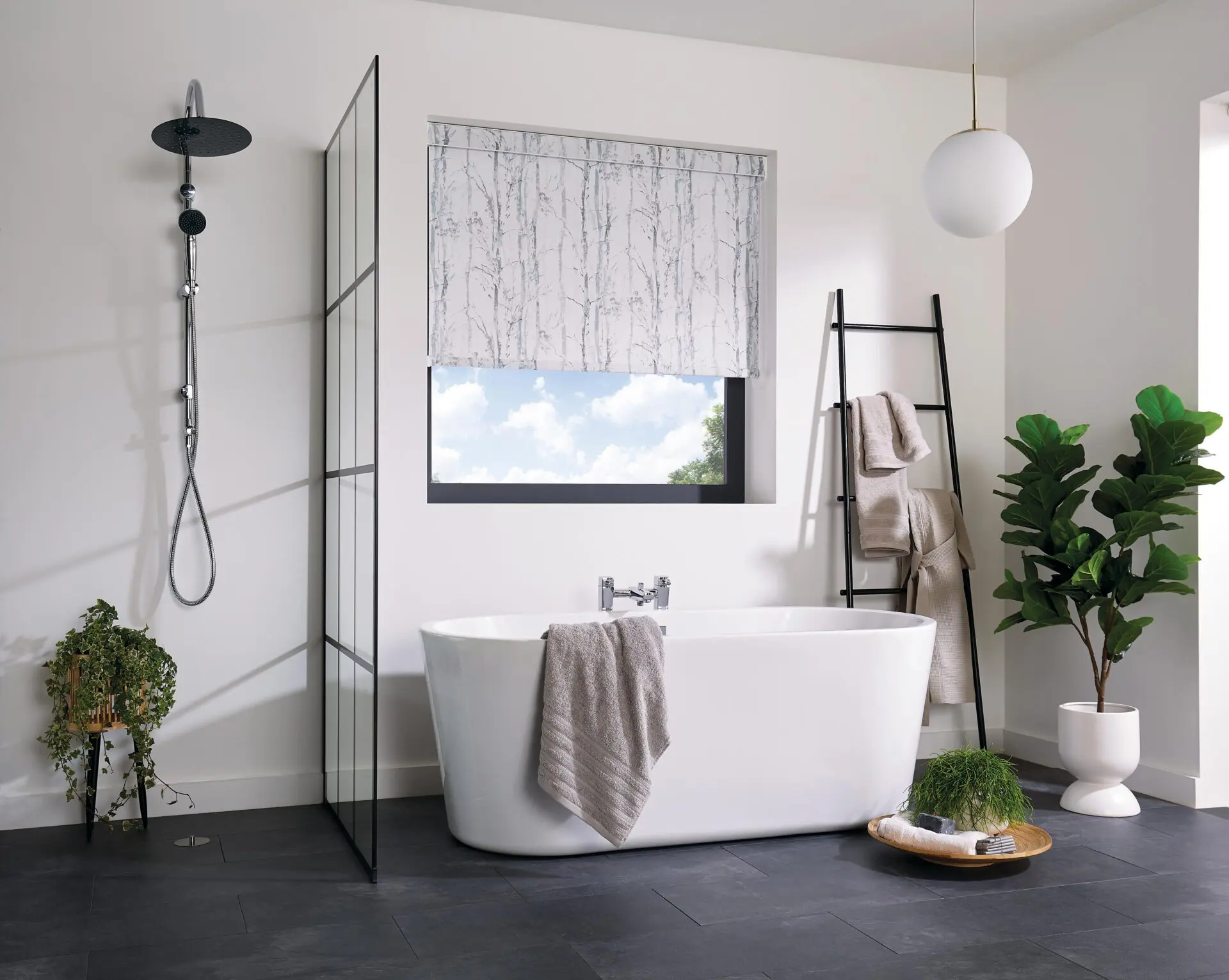 Swedish Roller Blinds ,Birch Silver